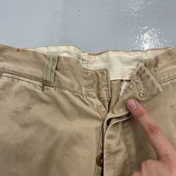 Vintage WW2 Tan Military Buttonfly Sanforized Chinos 26x28 - Picture 3 of 7